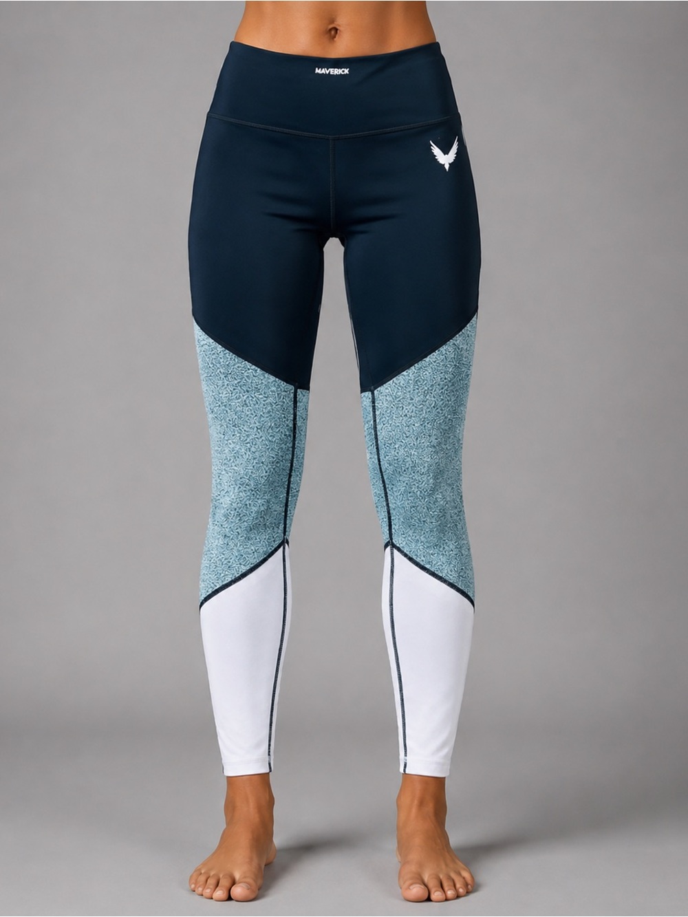 Maverick by Logan Paul, medium black gray pink color block leggings